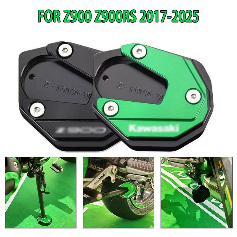 For Kawasaki Z900 Z900RS 2017-2025 Motorcycle Kickstand Foot Side Stand Extension Pad Support Plate