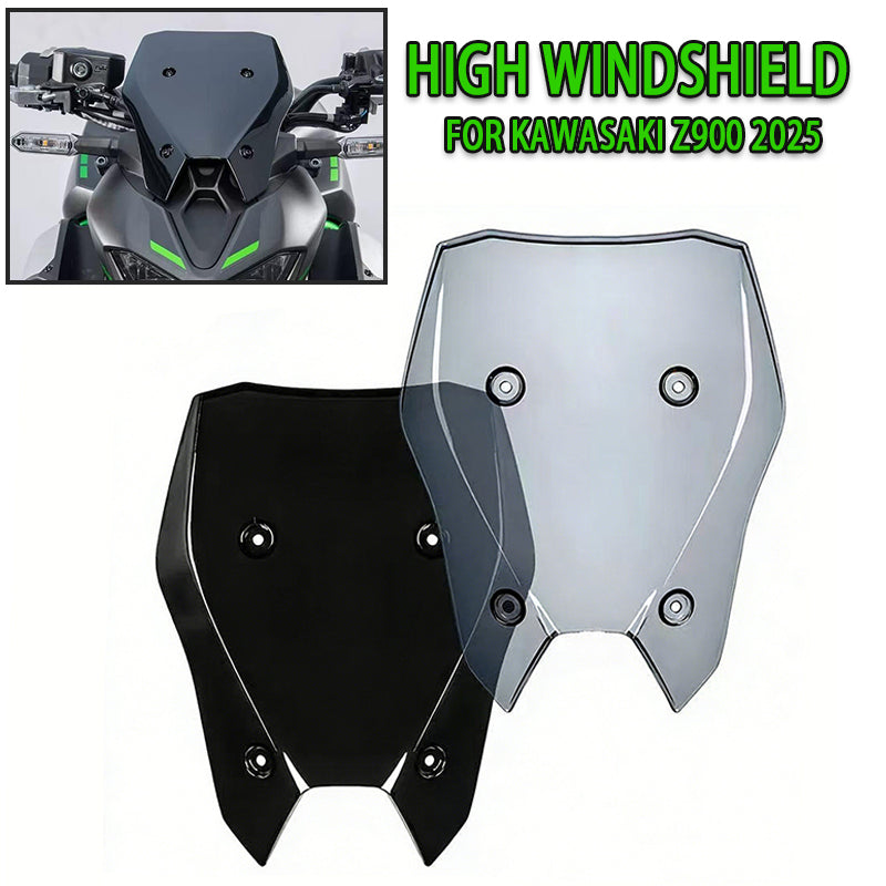 For Kawasaki Z900 2025 Motorcycle Accessories High Windshield 20mm Tall Windscreen Sport Wind Deflectors Visor